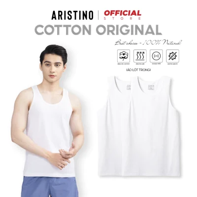 Áo ba lỗ nam ARISTINO áo tanktop trơn lót trong 100% cotton